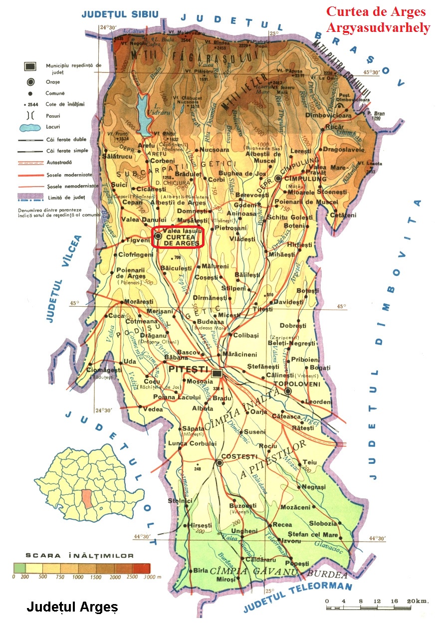 Argyasudvarhely (Curtea de Arges) turisztikai térképe - szállás Argyasudvarhely (Curtea de Arges) turisztikai térképe - szállás