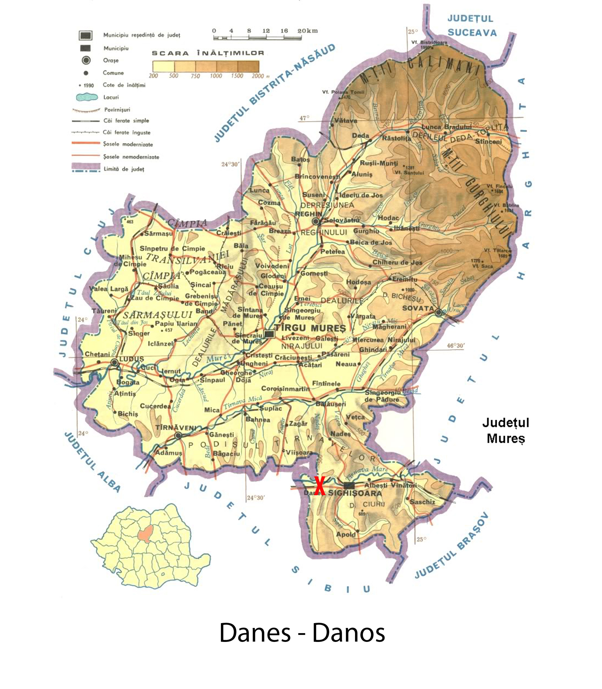 Dános turisztikai térképe - szállás