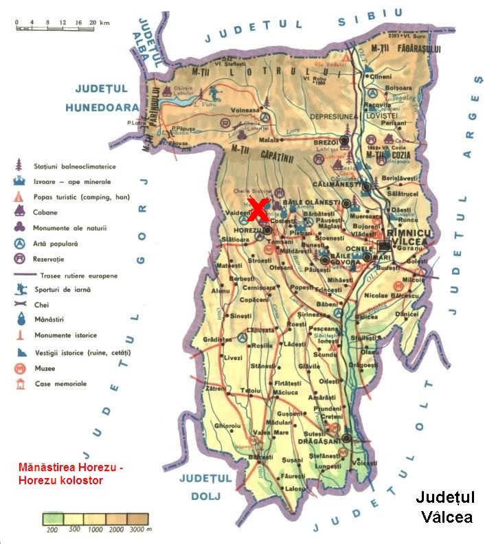 Horezu kolostor turisztikai térképe - szállás Horezu kolostor turisztikai térképe - szállás
