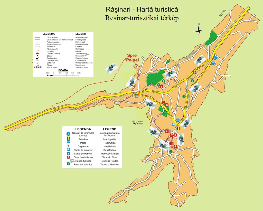 Resinár turisztikai térképe - szállás