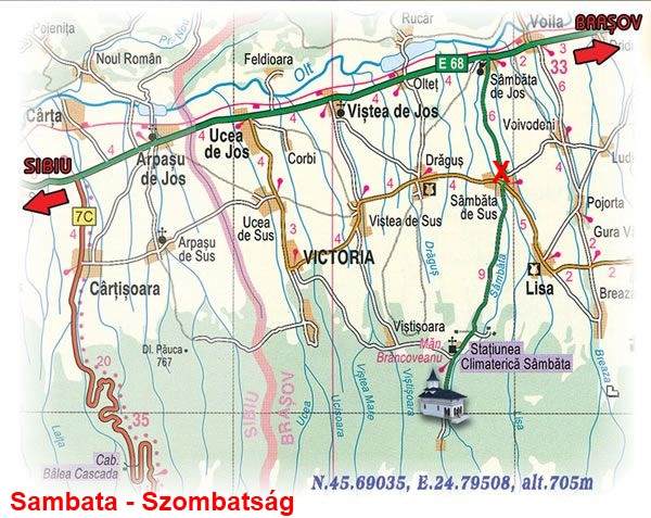 Szombatság turisztikai térképe - szállás Szombatság turisztikai térképe - szállás
