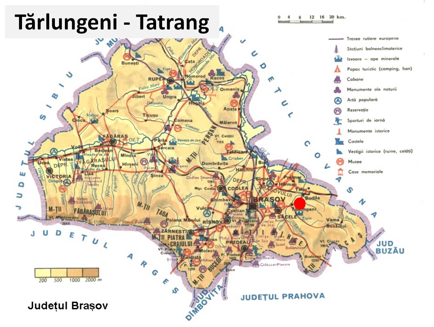 Tatrang turisztikai térképe - szállás