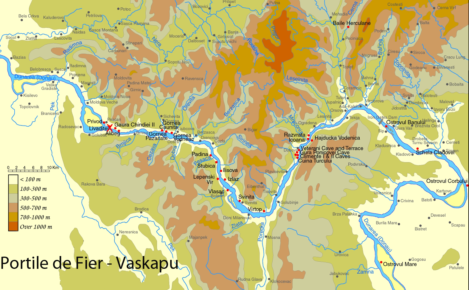 Vaskapu turisztikai térképe - szállás Vaskapu turisztikai térképe - szállás