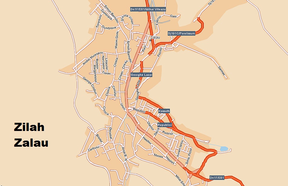 Zilah turisztikai térképe - szállás
